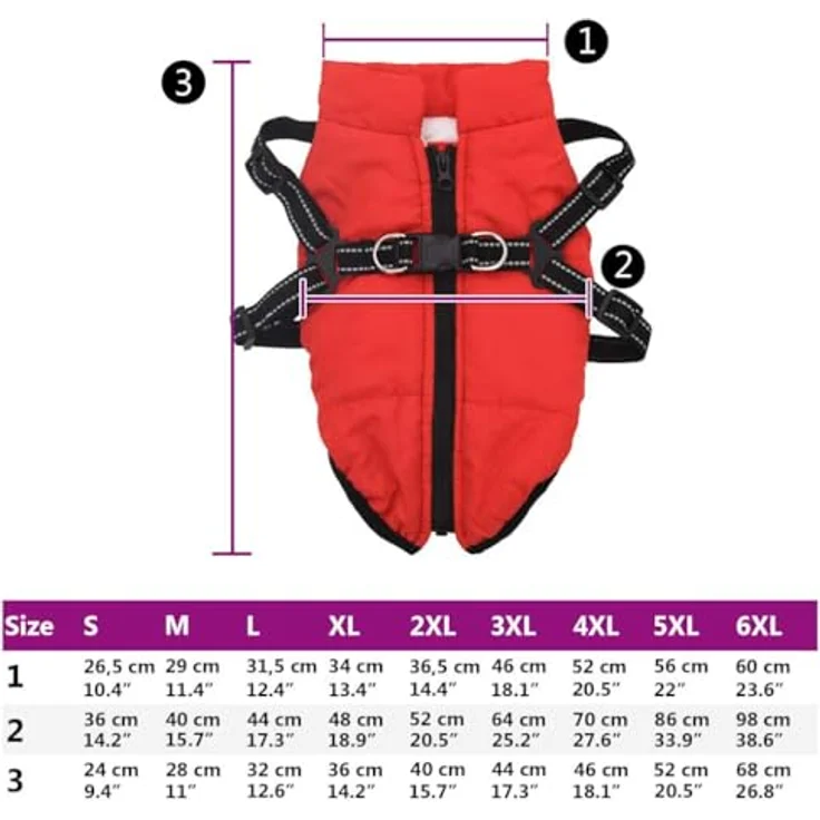 vidaXL Hundemantel mit Geschirr Wasserdicht Reflektierend Rot XL, Outdoor-Weste für Hunde bei jedem Wetter – Bild 3