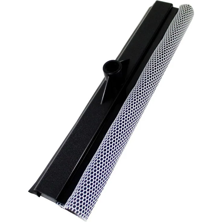 vom Pullach Hof Teleskopstiel Fensterwischer 37 cm mit Netzüberzug, kompatibel mit Teleskopstangen, inklusive Abziehlippe für streifenfreie Reinigung