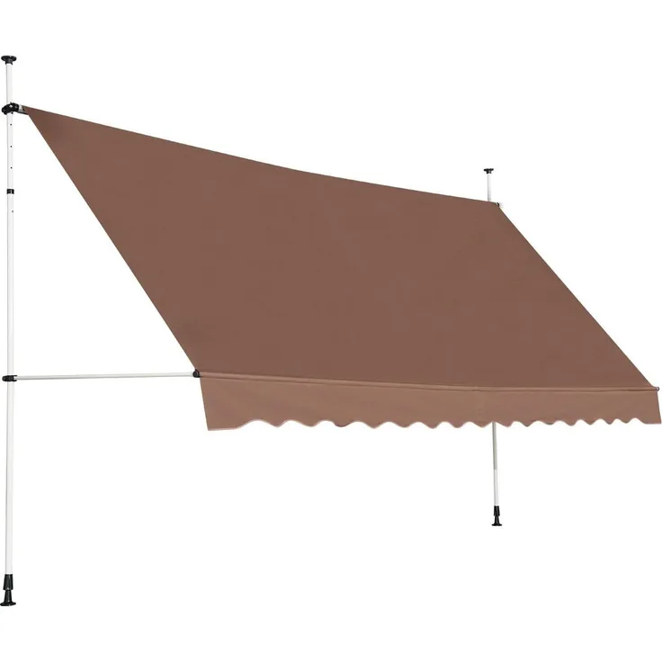 Northix Ausziehbare Balkonmarkise, 400 cm, UV-beständig, verstellbar, braun