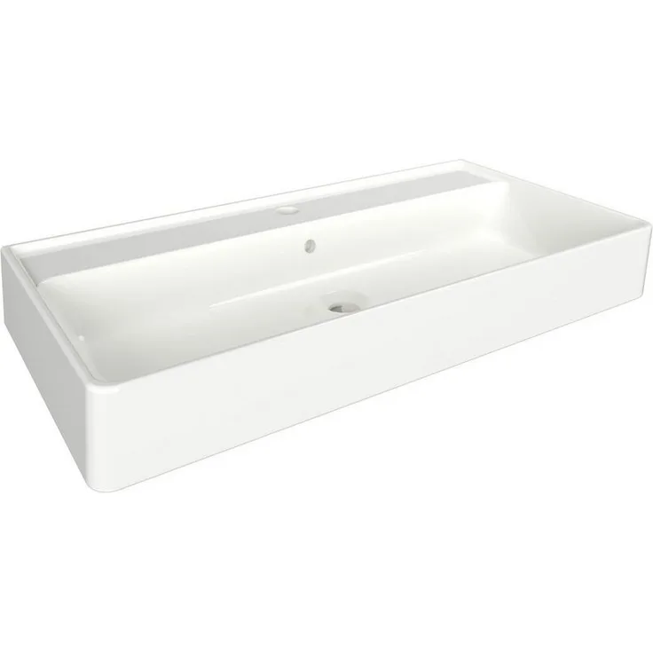 FACKELMANN VAIDA Keramik Aufsatzbecken 81cm, Gesamthöhe 142mm, weiß