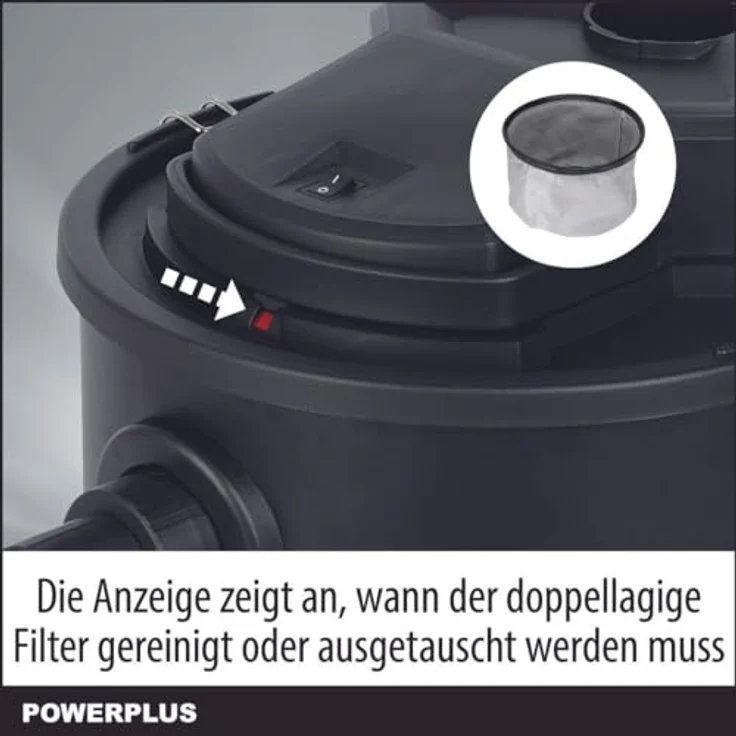 POWER plus PowerPlus Aschesauger POWX308, Schwarz, 20 Liter – Bild 3