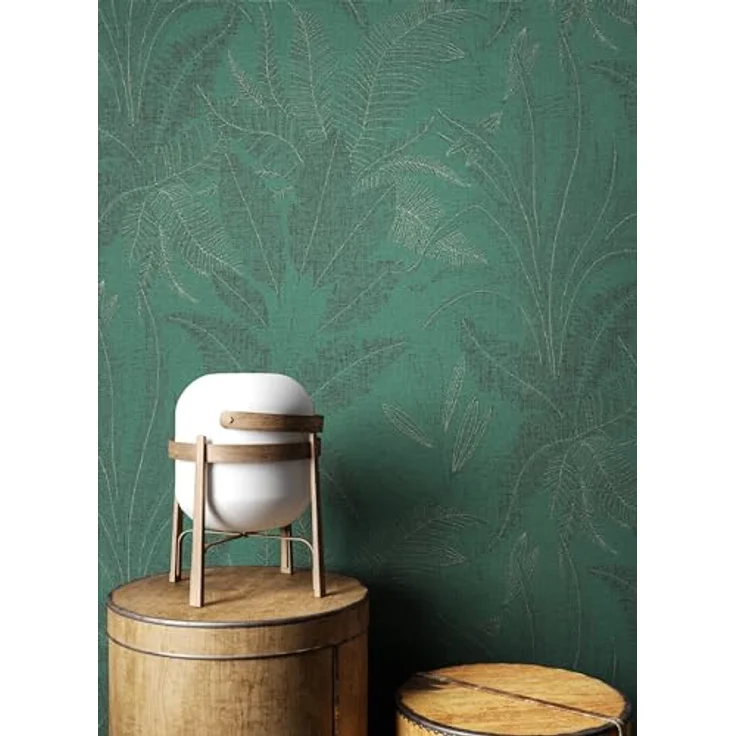 Newroom Tapete Vlies Dunkelgrün Dschungel - Tropische Blattmotive für Wohnzimmer und Schlafzimmer, 10,05 m x 0,53 m, made in Germany – Bild 3