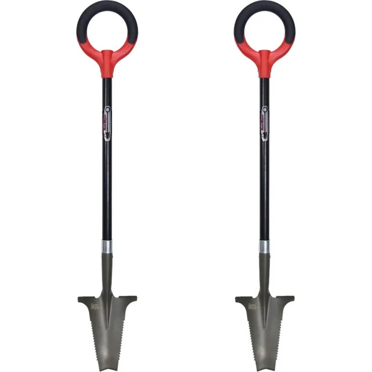 Root Slayer® Radius Wurzelspaten, Multifunktionsspaten mit zahnförmiger Klinge zum Wurzelschneiden, 2er Set, ergonomischer Griff, 1,60 kg