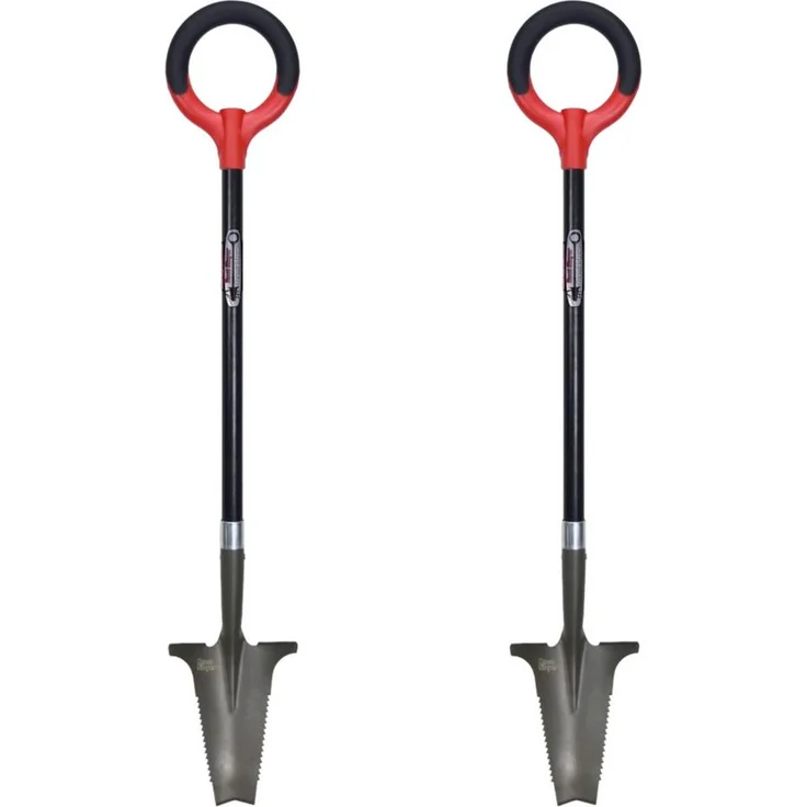 Root Slayer® Radius Wurzelspaten, Multifunktionsspaten mit zahnförmiger Klinge zum Wurzelschneiden, 2er Set, ergonomischer Griff, 1,60 kg