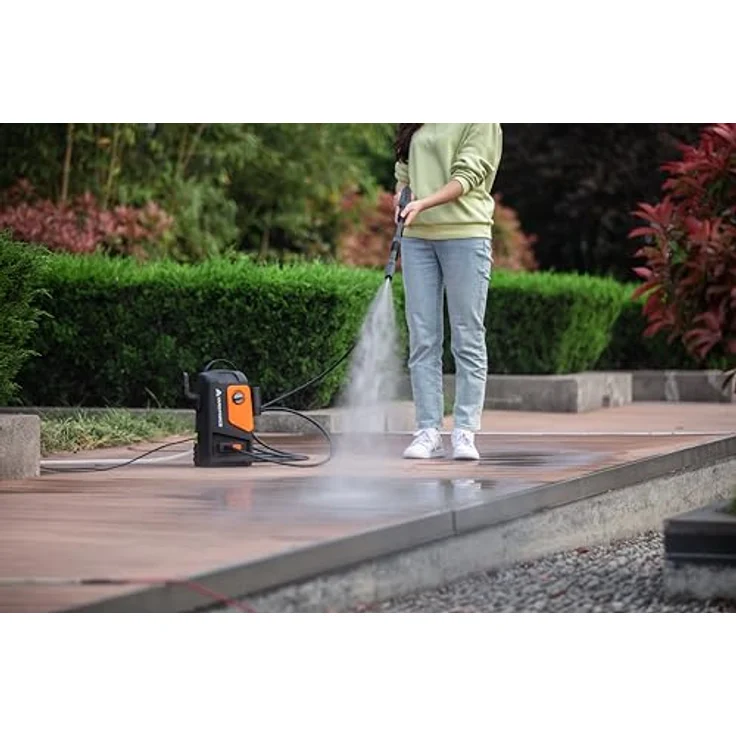 Yardforce Hochdruckreiniger EW U11B, 1.600-Watt-Motor mit 80 bar Druck, schwarz-orange – Bild 8
