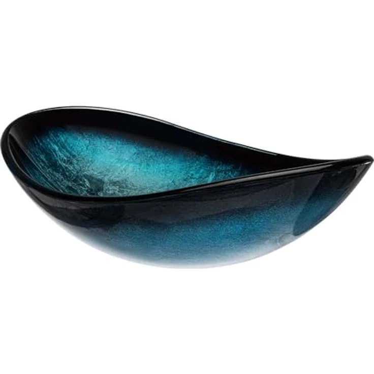 Mai & Mai Aufsatzwaschbecken Glaswaschbecken Handwaschbecken Waschbecken Glas Waschschale Oval Blau BxTxH 53,5x35,5x16 cm Minerva08 – Bild 5