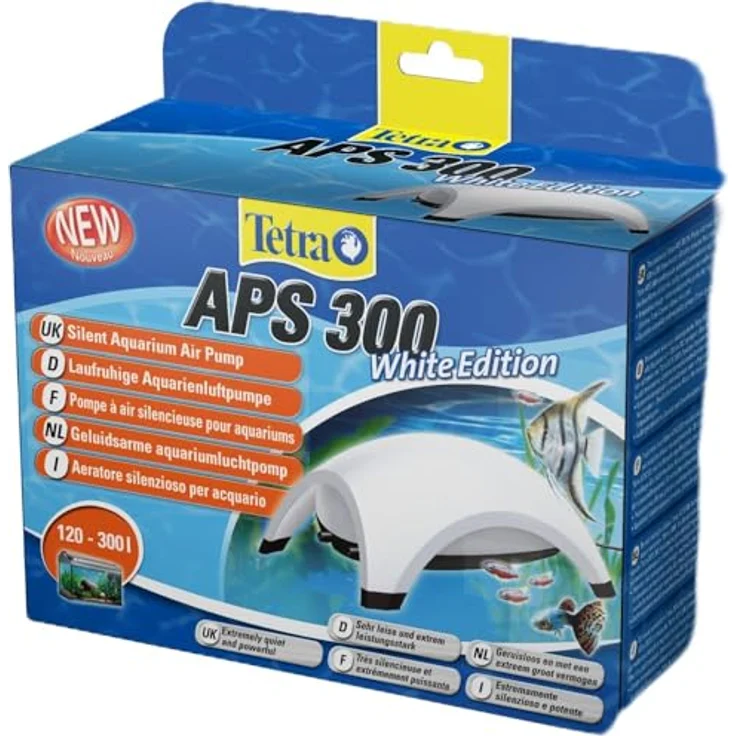 Tetra APS 300 Aquarium Luftpumpe - leise Membran-Pumpe für Aquarien von 120-300 L, weiß – Bild 1