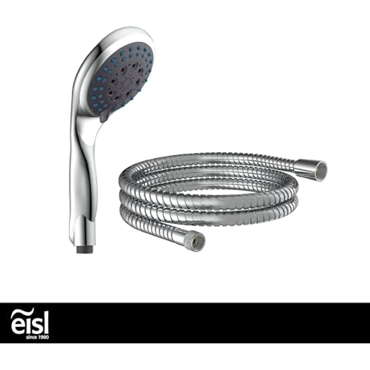 Eisl Handbrause Welly, (Set), Duschkopf mit Schlauch und 5 Funktionen, Chrom – Bild 3