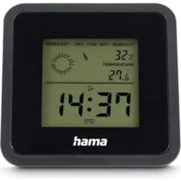Hama Borneo, Thermometer und Hygrometer für Innen, schwarz