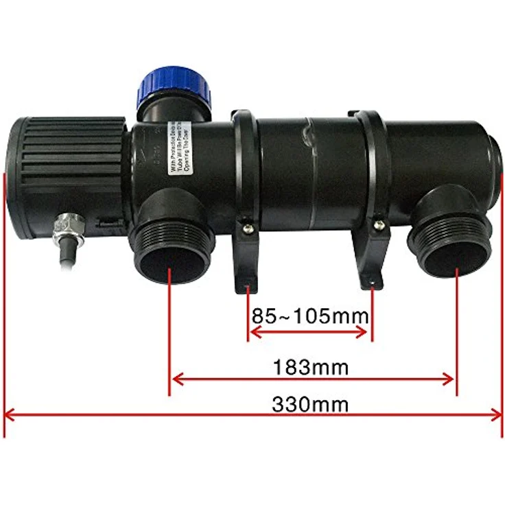 Teichklärer UVC Klärer Lichtfilter Wasserklärer | 11 Watt | Kabellänge: 5 m | integr. Vorschaltgerät | inkl. 3 Anschlussadapter – Bild 4