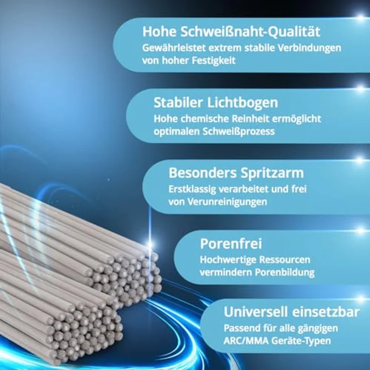 STAHLWERK Stabelektroden E6013RR, 2er Set Ø 2,5 x 350 mm, Rutilumhüllung, 2 kg für MMA/ARC, Schweißstrom 50-70 A, hohe chemische Reinheit – Bild 3
