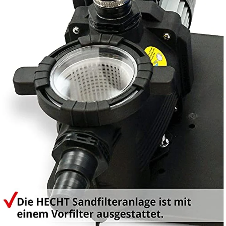 Hecht Sandfilteranlage 302113, 7 m³/h Umwälzleistung, 450W, 20kg Kapazität, 7-Wege Ventil, integrierter Vorfilter – Bild 4
