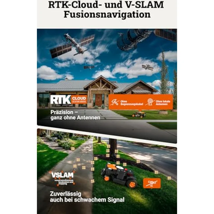 Worx Mähroboter 'Landroid Vision Cloud 4WD WR344', Allrad-Antrieb, bis 4000 m², präzise RTK Cloud Positionierung, App-Steuerung, Schnitt-Höhenverstellung – Bild 5