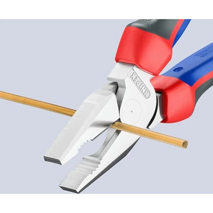 KNIPEX 02 05 225 Kraft-Kombizange mit Mehrkomponenten-Hüllen verchromt 225 mm – Bild 4