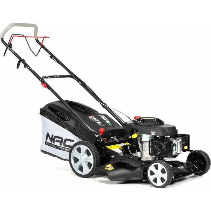 NAC LS50-196-HS-NG, Benzin-Rasenmäher mit 51 cm Schnittbreite, 7-stufiger Schnitthöhenverstellung, 60-Liter-Behälter