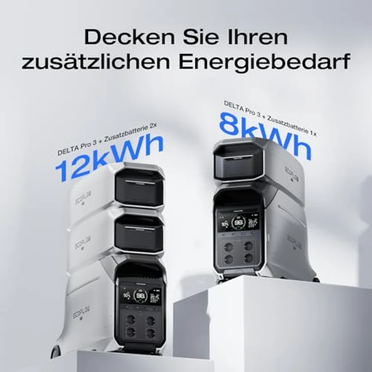 EcoFlow EF ECOFLOW Delta Pro 3 Zusatzbatterie 4 096 Wh, LiFePO4, erweiterbares Batterie-Backup für Hausgebrauch und Camping, max. Leistung 4000 W – Bild 2