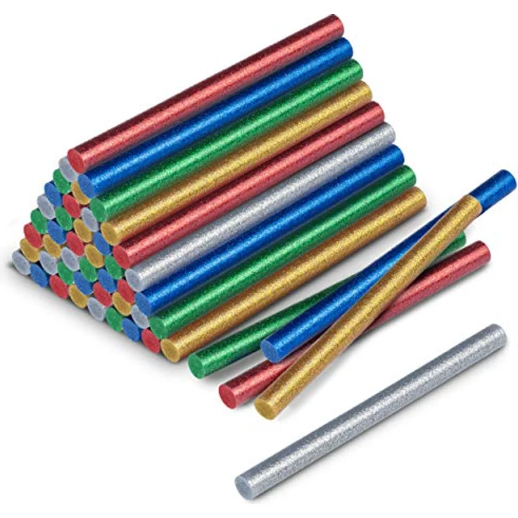 TROTEC 50 Stück Heißklebestifte 11mm Glitzer - Klebstoff für 11mm Heißklebepistole Heißkleber Sticks Klebestifte – Bild 1