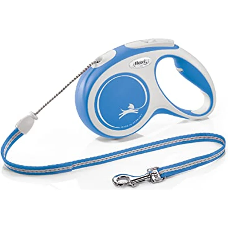 Flexi Leine New Comfort, Hundeleine Katzenleine Rollleine, Blau, M 20kg / 5m Seil – Bild 1