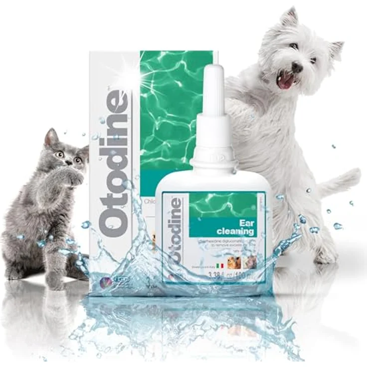 ICF Otodine Headset Lösung für Hunde und Katzen - 100 ml, antibakterielle und antimykotische Ohrreinigungslösung – Bild 2