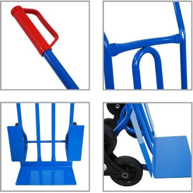 PROREGAL® Sackkarre RHINO XL Schaufel Traglast 250kg Blau, Stahlkonstruktion, 3-Fach-Sternräder – Bild 5