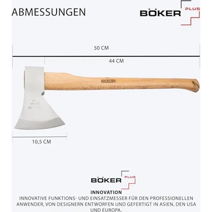 Böker Plus Axt Appalachian Axe Big, 1055 Kohlenstoffstahl, 600 g Kopfgewicht, 48 cm Hickoryholzstiel – Bild 5