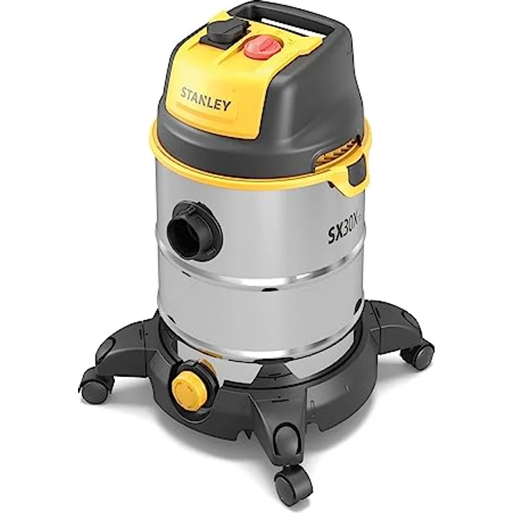 Stanley 51695 SXVC30XTDE Staubsauger, 1600 W, Schwarz, Edelstahl, Gelb, 30 Liters beutellos 30 Liter – Bild 3