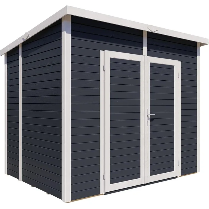 BALTIC CONNEXIONS OÜ Bertilo Gerätehaus Timmo 4, 19 mm Rundprofil-Wände, anthrazit, 239x181 cm