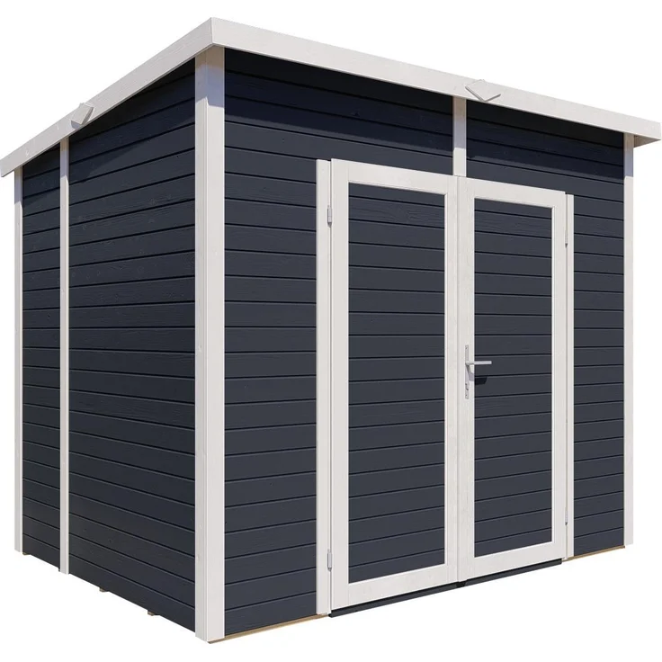BALTIC CONNEXIONS OÜ Bertilo Gerätehaus Timmo 4, 19 mm Rundprofil-Wände, anthrazit, 239x181 cm