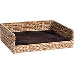 Karlie Tierbett Banana Leaf De Luxe Lounger, Katzenliege aus geflochtenen Bananenblättern, inkl. kuscheligem waschbarem Kissen - beige