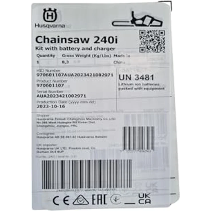 Husqvarna Akku-Motorsäge 240i SET - inkl. 1x Akku BLi20 & 1x Ladegerät 40-C80 – Bild 3
