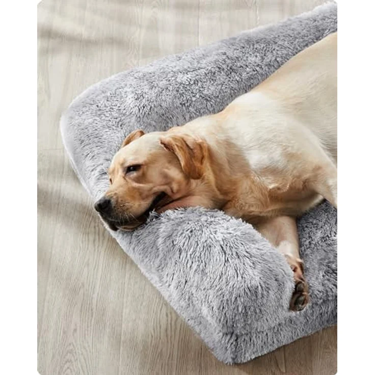 Feandrea FluffyHug Hundebett XXL, Noppenschaumstoff, abnehmbarer Bezug, waschbar, Ombré-Grau – Bild 3