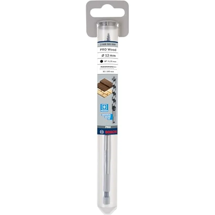 BOSCH Pro Wood Holzschlangenbohrer, 12 x 95 x 160 mm, für Weich- und Hartholz, Schlüsselweite 6,35 mm – Bild 2