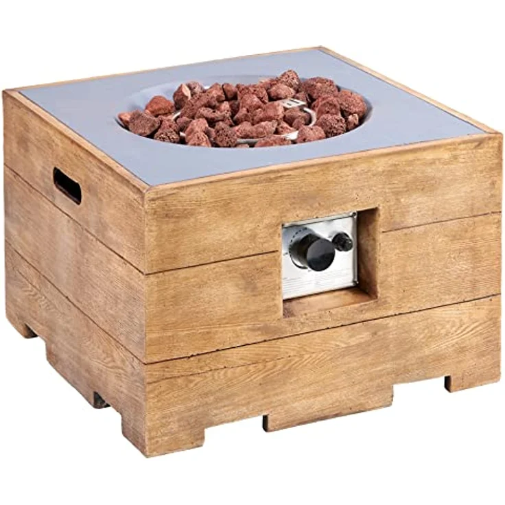 intergrill Gasfeuerstelle Fire Pit | 122 x 38 x 38 cm | Outdoor Feuertisch Feuerschale für Garten Terrasse und Balkon | Windschutz und Lavasteinen – Bild 3