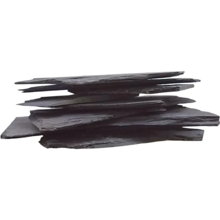 AquaOne Aquarium Steine Schieferplatten I Natursteine 25kg schwarz-grau I 10-30 cm pro Stein - Aquascaping Schiefer Gestein Dekoration Terrarium – Bild 4