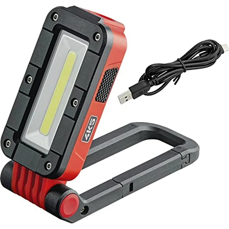 4K5 Tools Arbeitslampe WL 380 (LED-Lampe, Leuchtkraft 280 lm / 380 lm, Spotlicht + Flutlicht, drei Leuchtstufen, Arbeitsleuchte, aufladbar über USB-C)