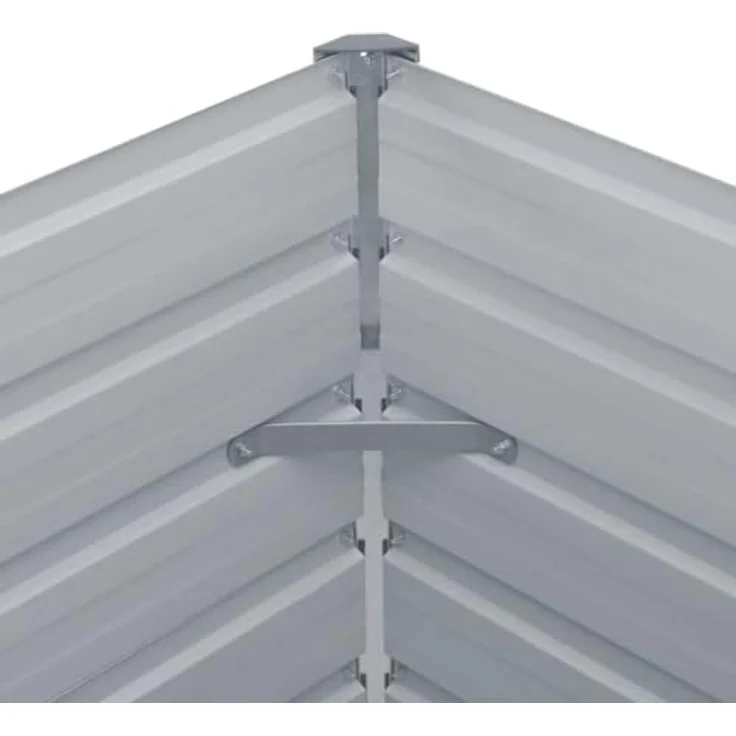 vidaXL Hochbeet 160 x 80 x 45 cm Verzinkter Stahl Grau – Bild 8