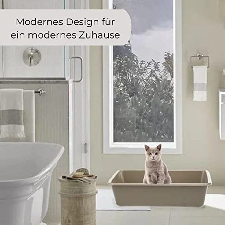 GarPet Katzenklo in 5 Größen Katzentoilette ohne Deckel Katzen WC Schalentoilette Klo grau eckig XL XXL hygenisch - Preisvergleich – Bild 3