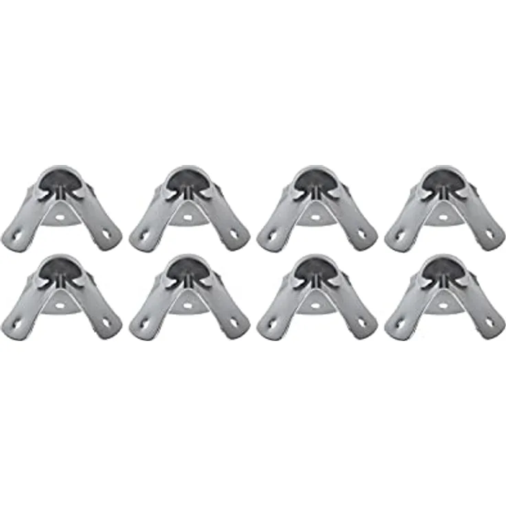 HMF Kugelecken Eckenschutz aus verzinktem Stahl, 8 Stück für Kisten, 49 mm, Silber