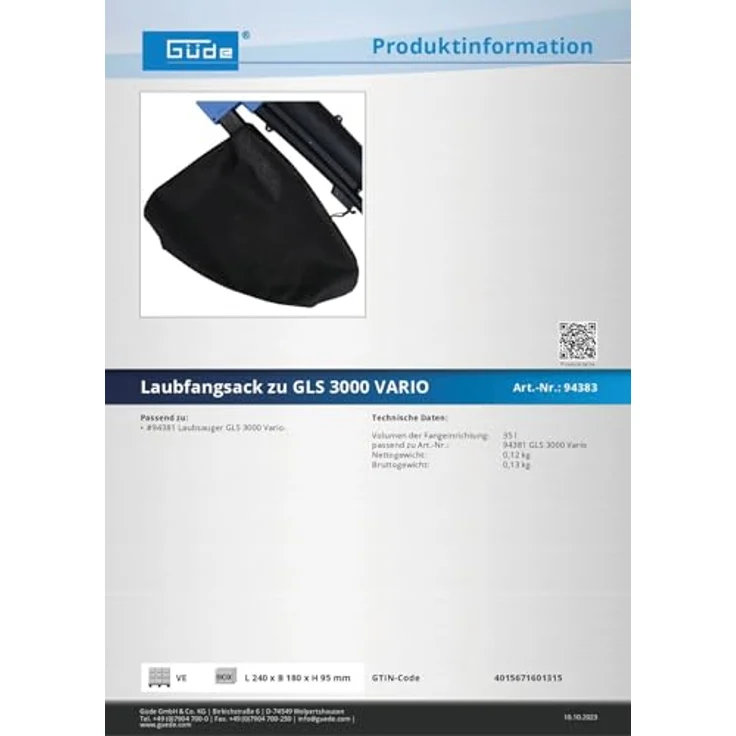 Güde Ersatzlaubfangsäcke zu 94381 – Bild 3