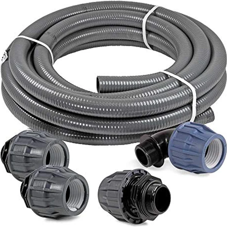 POOL Total Poolanschluss-SET 12 m Poolflex PVC Druckschlauch 50mm + Fittinge – Bild 2