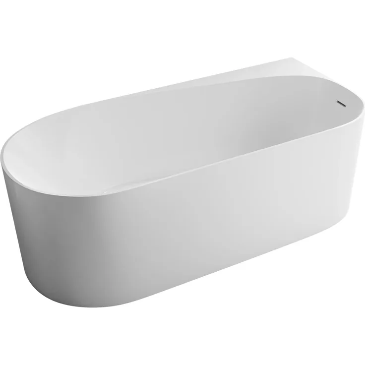 Bernstein ONDA CORNER, freistehende Badewanne aus Acryl, 170x78x58 cm, Einbau rechts, Weiß glänzend, doppelwandig, asymmetrisch