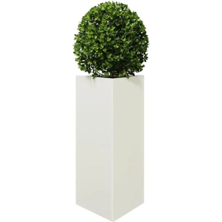 vidaXL Pflanzkübel 2 STK. Weiß Dreieckig 40x34,5x70 cm Stahl, Rostbeständig und Tief für Gesundes Pflanzenwachstum – Bild 4