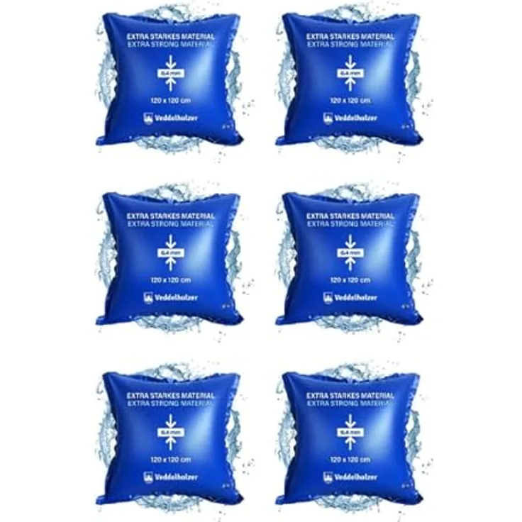Veddelholzer 6 mal XXL 120 x 120 cm Luftkissen Poolkissen Winter zur Poolabdeckung. Perfektes Pool Zubehör Pool Wintermittel zur Pool Überdachung, Abdeckung im Winter und bei schlechtem Wetter