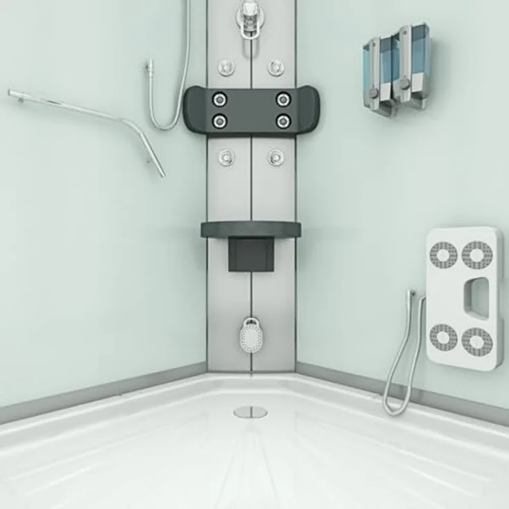SeniorBad Dampfdusche D58-10M2, Duschtempel mit Sauna-Funktion, 90x90 cm, Weiß, inkl. Dampfgenerator, Regendusche und Aromatherapie – Bild 9