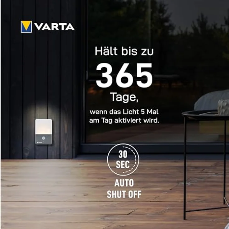 VARTA Nachtlicht mit Bewegungssensor LED, 2 Stück, unbestückt, Motion Sensor Outdoor Light Twin Pack, batteriebetrieben, Installation: Schraube, Magnet oder 3M-Klebeband, Spritzwassergeschützt – Bild 4