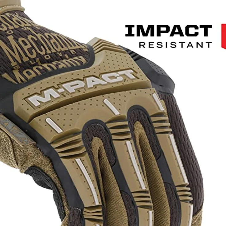 Mechanix Wear M-Pact Arbeitshandschuhe, berührungsfähig, Aufprallschutz, vibrationsabsorbierend, groß, braun – Bild 3