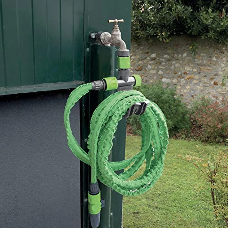 Ribimex Pra/DV.9113 Schlauchhalter für Wasserhahn, grau/grün – Bild 4