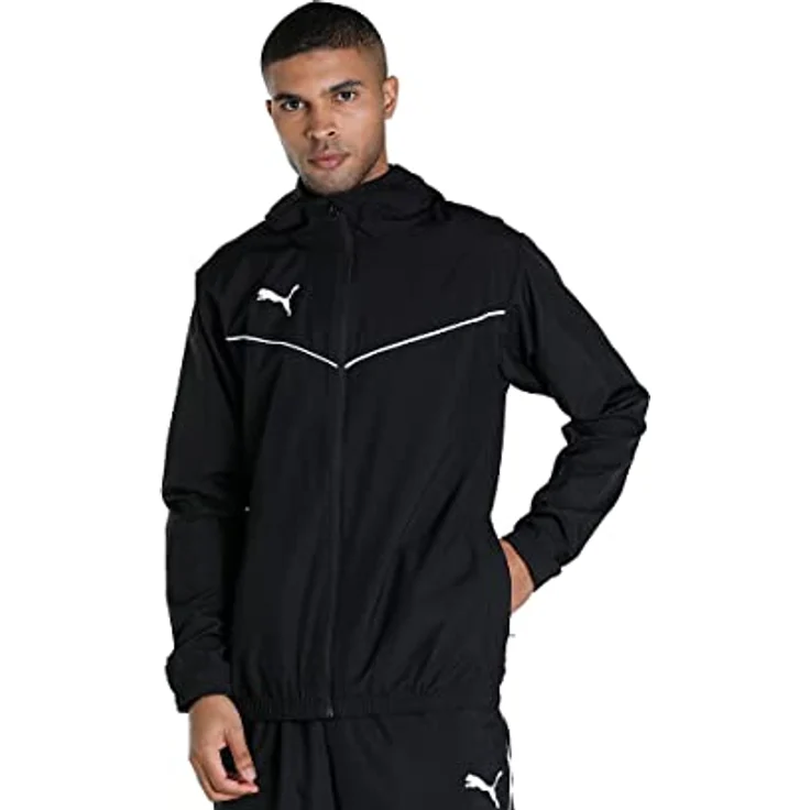 Puma teamRISE Allwetterjacke Herren, Laufjacke mit kapuze, wasserabweisend, Schwarz, XL – Bild 1