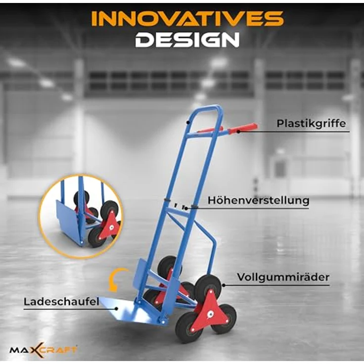 MAXCRAFT Sackkarre Treppenkarre bis 200 kg klappbar Treppensackkarre Transportkarre Treppensteiger - Preisvergleich – Bild 5