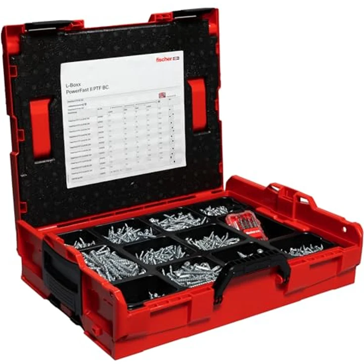 Fischer Befestigungsanker PowerFast II L-BOXX, 1801 Teile Schrauben-Set mit ProfiBit, ideal für Holzbauteile – Bild 3